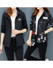 Streetwear nadrukowane z kapturem kurtka kobiet i przyczynowy wiatrówka kurtki typu basic 2019 nowy Reversible baseball zamki ku