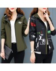 Streetwear nadrukowane z kapturem kurtka kobiet i przyczynowy wiatrówka kurtki typu basic 2019 nowy Reversible baseball zamki ku