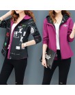 Streetwear nadrukowane z kapturem kurtka kobiet i przyczynowy wiatrówka kurtki typu basic 2019 nowy Reversible baseball zamki ku