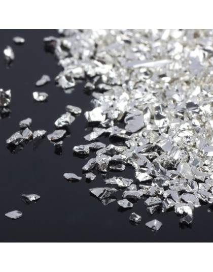 Darmowa wysyłka OlingArt 45 g/partia złoto srebro mieszanie Nail Art kruszony szklany pilniczek do paznokci kamienie nieregularn