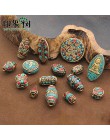 15 stylów Retro Nepal koraliki Handmade czerwony koral tybetański koralik Antique złoty do tworzenia biżuterii zestaw do robieni