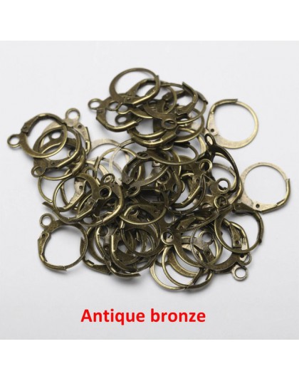 50 sztuk 13x15mm złoty kolor srebrny francuski kolczyk Hook... kolczyki montażu ucha oprawa dla DIY akcesoria do wyrobu biżuteri