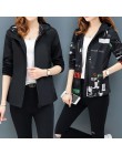 Streetwear nadrukowane z kapturem kurtka kobiet i przyczynowy wiatrówka kurtki typu basic 2019 nowy Reversible baseball zamki ku