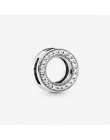 Prawdziwe 925 srebrny koralik urok refleksje elegancja klip z kryształowe koraliki Fit Pandora bransoletki kobiety Diy biżuteria
