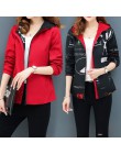 Streetwear nadrukowane z kapturem kurtka kobiet i przyczynowy wiatrówka kurtki typu basic 2019 nowy Reversible baseball zamki ku