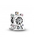 BAOPON 2 sztuk/partia srebrne pióro Ferris Wheel wisiorek fit Pandora Charms bransoletki DIY biżuteria kobiety biżuteria srebrna