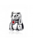 Oryginalny 925 srebro urok koralik miłość zwierzęta pies łapa kota drukuj Panda zawieszki charms Fit Pandora bransoletki kobiety