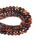 Chanfar 4 6 8 10 12mm koraliki z kamienia naturalnego czarna lawa tygrysie oko luzem luźne kamienne paciorki dla majsterkowiczów