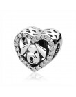 Oryginalny 925 srebro urok koralik miłość zwierzęta pies łapa kota drukuj Panda zawieszki charms Fit Pandora bransoletki kobiety