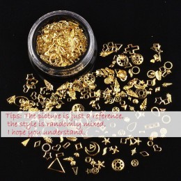 1 pudełko złote i srebrne na paznokcie Art Metal 3D Mix rama biżuteria wypełnienie żywicy epoksydowej tworzenie form epoksydowyc