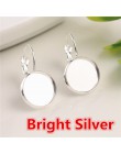 12mm 10 sztuk/partia klasyczne kolory Plated francuski dźwignia powrót kolczyki baza, Fit 12mm szkło cabochons kolczyk puste mat