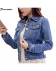 Denim kurtki damskie niebieski płaszcz 2020 jesień Denim kurtki dla kobiet dżinsy pojedyncze piersi płaszcze dżinsowe kobiece ko