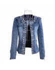 FMFSSOM 2020 nowa dostawa na wiosnę Antumn Denim kurtki Vintage diamenty płaszcz na co dzień damska kurtka dżinsowa na odzież wi