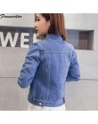 Denim kurtki damskie niebieski płaszcz 2020 jesień Denim kurtki dla kobiet dżinsy pojedyncze piersi płaszcze dżinsowe kobiece ko