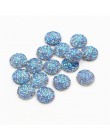 Nowa moda 40 sztuk 12mm mieszane kolory Druzy kamień naturalny wypukłe mieszkanie powrót kaboszony z żywicy biżuteria akcesoria 