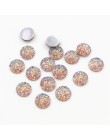 Nowa moda 40 sztuk 12mm mieszane kolory Druzy kamień naturalny wypukłe mieszkanie powrót kaboszony z żywicy biżuteria akcesoria 