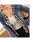 FMFSSOM 2020 nowa dostawa na wiosnę Antumn Denim kurtki Vintage diamenty płaszcz na co dzień damska kurtka dżinsowa na odzież wi