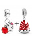 2 sztuk/partia oferta specjalna czerwony szczęście kot i Mickey koraliki Charms Fit Pandora bransoletka i naszyjniki dla kobiet 