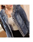 FMFSSOM 2020 nowa dostawa na wiosnę Antumn Denim kurtki Vintage diamenty płaszcz na co dzień damska kurtka dżinsowa na odzież wi