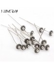 20 sztuk 50mm antyczne srebro kwiat głowy szpilki do tworzenia biżuterii Diy koraliki Ball Pins igły ustalenia kobiety biżuteria