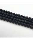 Koraliki z naturalnego kamienia diy czarny koraliki z lawy wulkanicznej koraliki z lawy wulkanicznej okrągły kamień wulkaniczny 