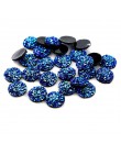 Nowa moda 40 sztuk 12mm mieszane kolory Druzy kamień naturalny wypukłe mieszkanie powrót kaboszony z żywicy biżuteria akcesoria 