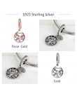 Luksusowe 925 srebro drzewo genealogiczne z cyrkoniami paciorek Charms Fit oryginalny bransoletka typu Charm Pandora DIY autenty