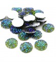 Nowa moda 40 sztuk 12mm mieszane kolory Druzy kamień naturalny wypukłe mieszkanie powrót kaboszony z żywicy biżuteria akcesoria 