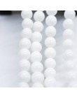 Kamień naturalny koraliki Tridacna kamień białe okrągłe koraliki do tworzenia biżuterii Diy bransoletka naszyjnik 15.5 "Pick roz