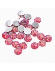 Nowa moda 40 sztuk 12mm mieszane kolory Druzy kamień naturalny wypukłe mieszkanie powrót kaboszony z żywicy biżuteria akcesoria 
