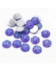 Nowa moda 40 sztuk 12mm mieszane kolory Druzy kamień naturalny wypukłe mieszkanie powrót kaboszony z żywicy biżuteria akcesoria 