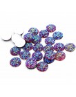 Nowa moda 40 sztuk 12mm mieszane kolory Druzy kamień naturalny wypukłe mieszkanie powrót kaboszony z żywicy biżuteria akcesoria 