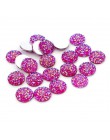 Nowa moda 40 sztuk 12mm mieszane kolory Druzy kamień naturalny wypukłe mieszkanie powrót kaboszony z żywicy biżuteria akcesoria 