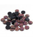 Nowa moda 40 sztuk 12mm mieszane kolory Druzy kamień naturalny wypukłe mieszkanie powrót kaboszony z żywicy biżuteria akcesoria 