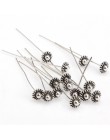 20 sztuk 50mm antyczne srebro kwiat głowy szpilki do tworzenia biżuterii Diy koraliki Ball Pins igły ustalenia kobiety biżuteria