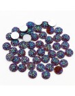 Nowa moda 40 sztuk 12mm mieszane kolory Druzy kamień naturalny wypukłe mieszkanie powrót kaboszony z żywicy biżuteria akcesoria 