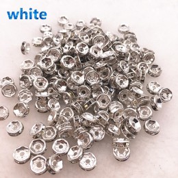 50 sztuk 6mm Crystai Rhinestone szklane okrągłe koraliki dystansowe luzem koraliki do tworzenia biżuterii DIY bransoletka naszyj