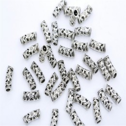 27 style tybetański srebrny Tube koraliki Metal Spacer DIY koraliki Tube Charms do tworzenia biżuterii 20/50/100Pcs