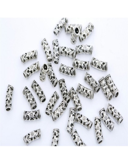 27 style tybetański srebrny Tube koraliki Metal Spacer DIY koraliki Tube Charms do tworzenia biżuterii 20/50/100Pcs