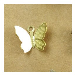 100 sztuk 11mm x 13mm Metal miedź motyl filigranowy okłady złącza urok DIY biżuteria akcesoria ustalenia materiały do biżuterii