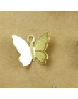100 sztuk 11mm x 13mm Metal miedź motyl filigranowy okłady złącza urok DIY biżuteria akcesoria ustalenia materiały do biżuterii