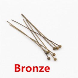 200 sztuk/partia 16 20 25 30 40 45 50mm kolor srebrny metalowe szpilki z główką kulkową dla Diy tworzenia biżuterii głowy pins u