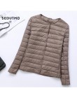 SEDUTMO Winter Plus rozmiar 4XL damska kurtka puchowa Ultra lekki płaszcz z kaczego puchu krótka jesień wąska krótka kurtka piko