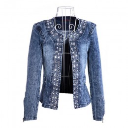 FMFSSOM 2020 nowa dostawa na wiosnę Antumn Denim kurtki Vintage diamenty płaszcz na co dzień damska kurtka dżinsowa na odzież wi