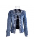 FMFSSOM 2020 nowa dostawa na wiosnę Antumn Denim kurtki Vintage diamenty płaszcz na co dzień damska kurtka dżinsowa na odzież wi
