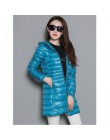 7XL zima kobiety puchowa kurtka parka z puchem białej kaczki cukierki kolor miękkie kurtki kobiety długa kurtka z puchu kaczego 