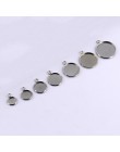 50 sztuk/partia 8mm 10mm 12mm okrągły wisiorek ze stali nierdzewnej Cabochon ustawienie Bezel tworzenia biżuterii komponent bazy