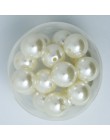 4mm-20mm proste otwory białe kości słoniowej okrągłe imitacje plastikowe perły do biżuterii akcesoria koraliki i tworzenia biżut