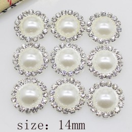 Wysokiej jakości proste 10 sztuk 14mm Diy cena hurtowa kryształ perła biżuteria ślubna akcesoria rzemiosła ze strasu wykwintne p