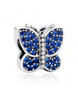 ELESHE autentyczne 925 srebro koraliki niebieski kryształ Pet Paw serce gwiazda Daisy Charm Fit oryginalna bransoletka pandora D